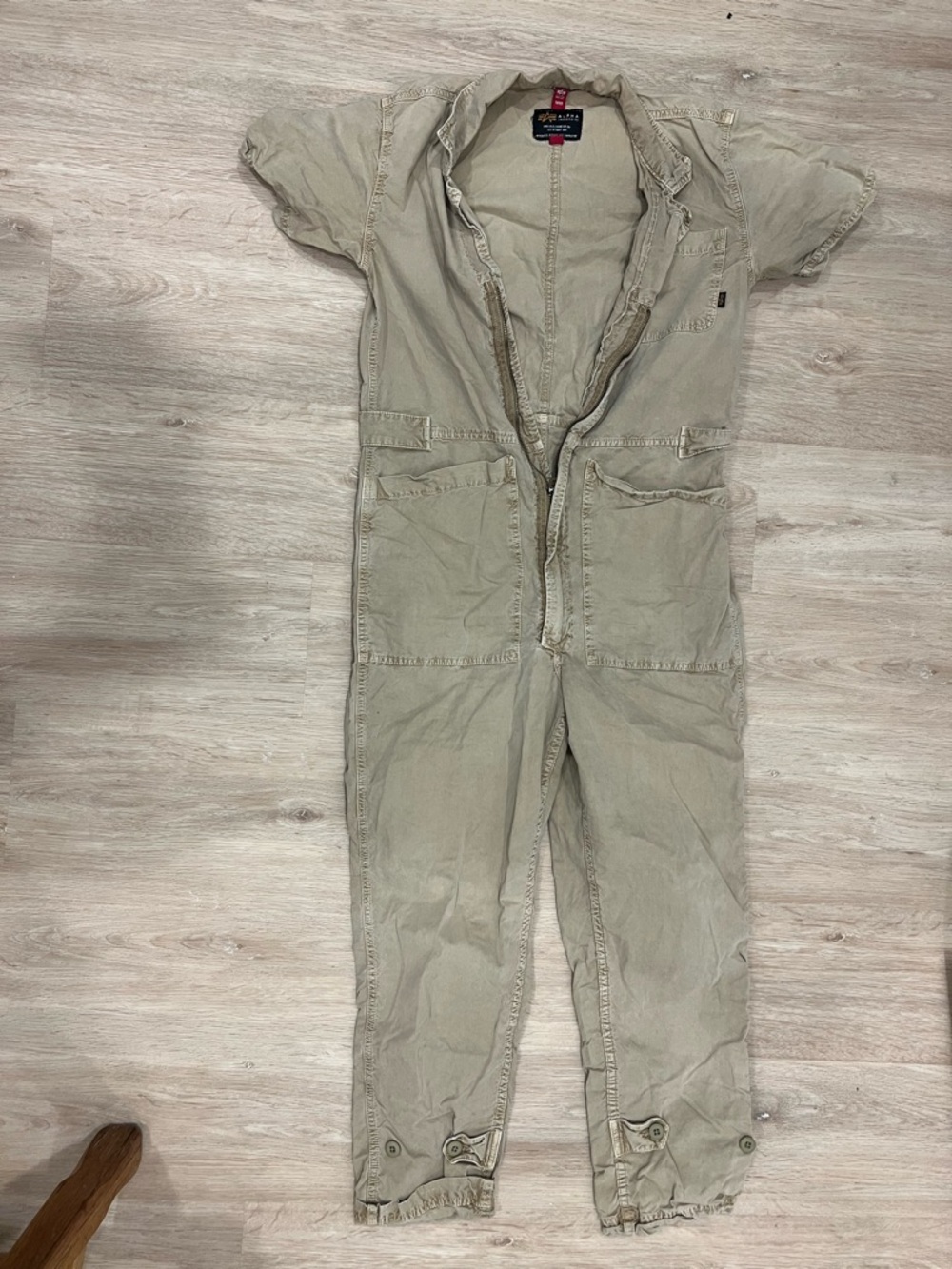 Alpha Industries Beige and Black Logo Interior Label Jacket